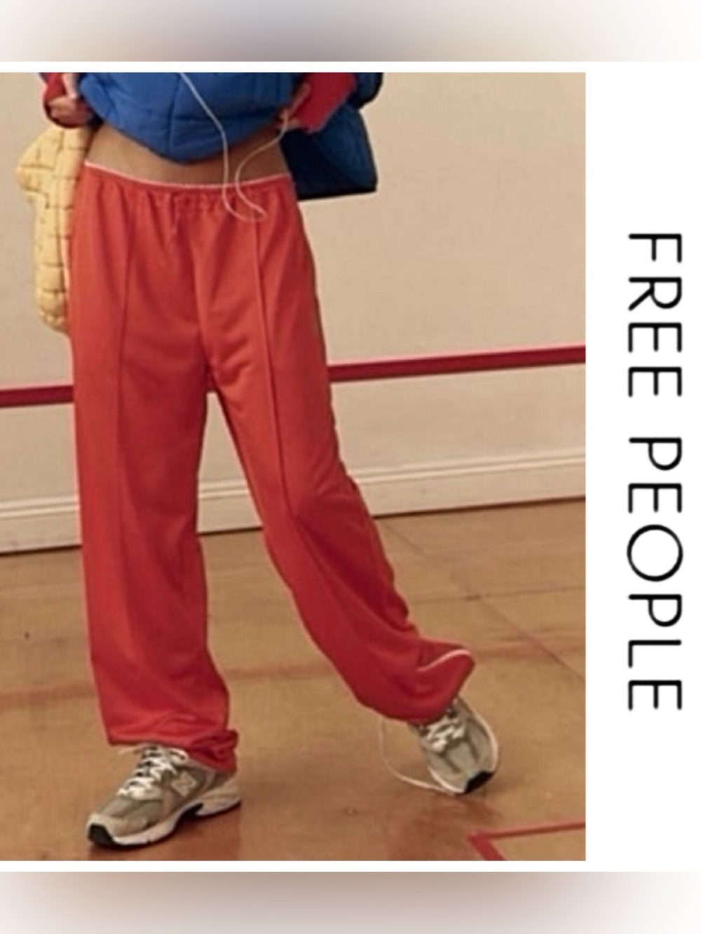 🔥NWTS-$100 FREE PEOPLE Roll With It Pants M *Flame-Red M Flattering Fit Relaxed